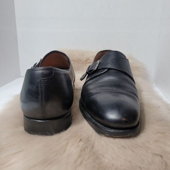 Ralph Lauren Mens Calf Monk Strap Black Leather Oxford Shoes Size 11